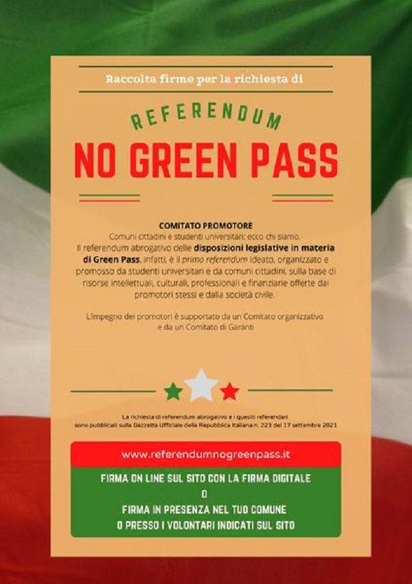 Scopri di più sull'articolo Bolzano. Sabato la raccolta firme per il referendum No Green Pass