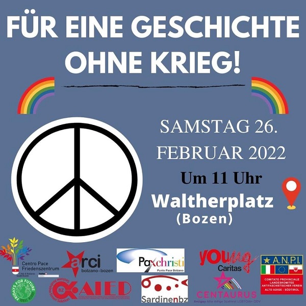 Mehr über den Artikel erfahren Am  26. Februar um 11 Uhr auf dem Bozner Waltherplatz!