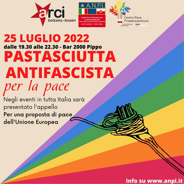 Scopri di più sull'articolo Bolzano. 25 luglio, pastasciutta antifascista al Bar Pippo 2000