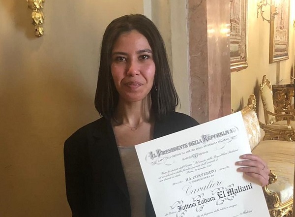 Scopri di più sull'articolo Fatima Zahra El Maliani premiata da Mattarella Cavaliere al merito
