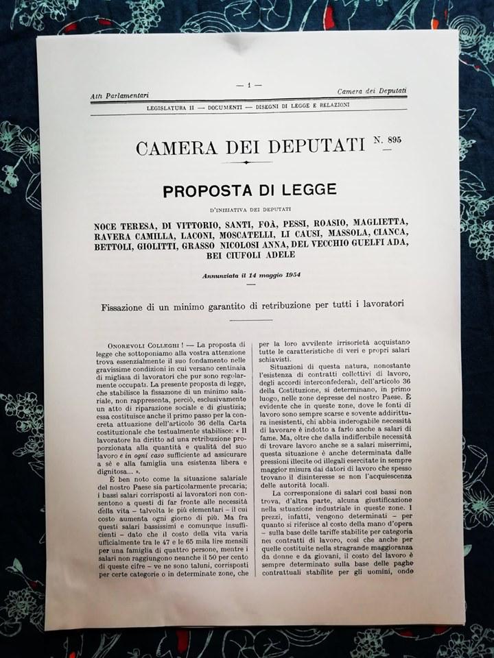 Scopri di più sull'articolo Salario minimo, la proposta di legge del 1954