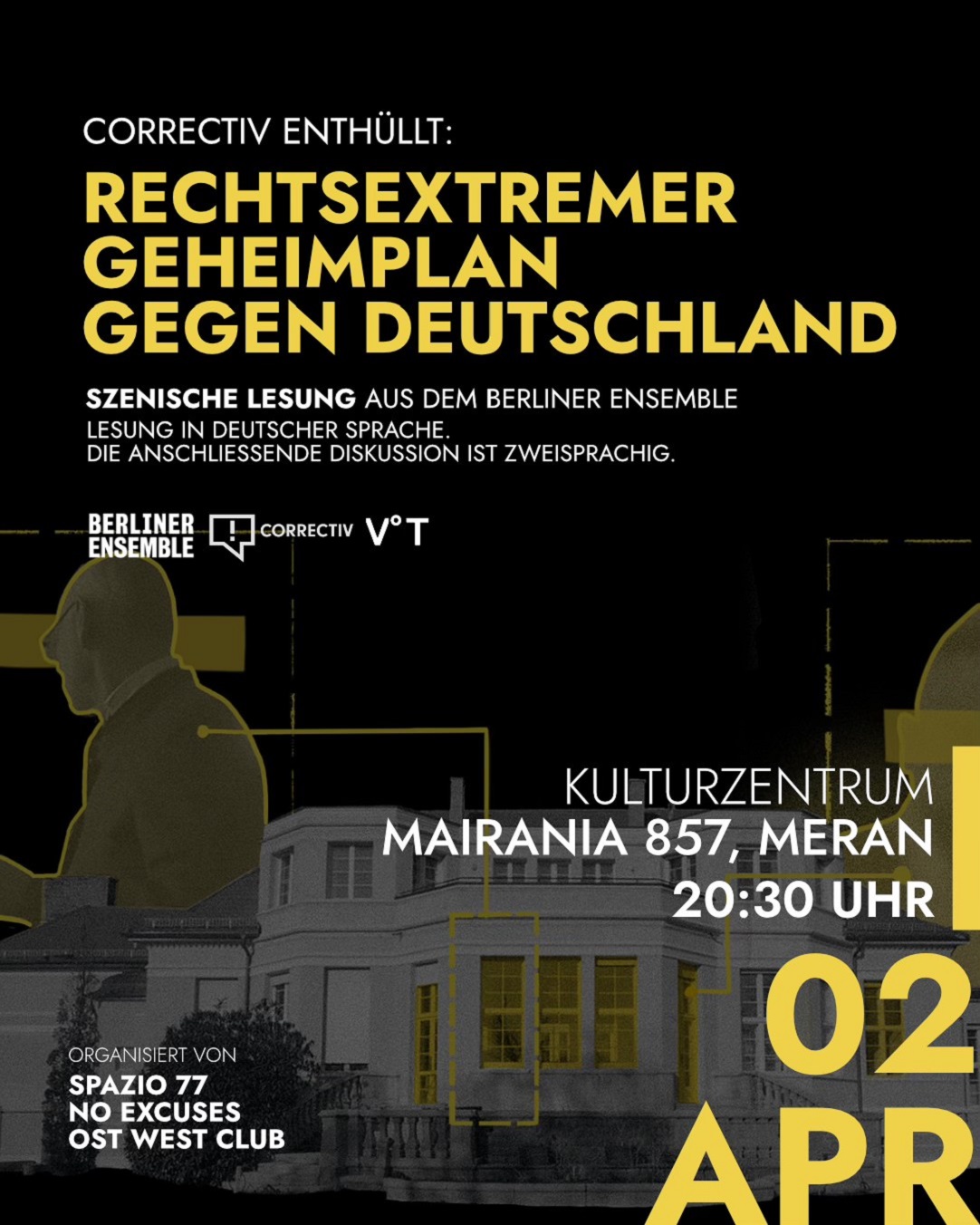 Scopri di più sull'articolo Alla scoperta dell’incontro segreto di Potsdam, lettura scenica al Centro della Cultura di Merano