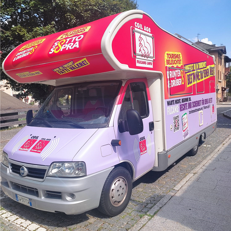 Mehr über den Artikel erfahren È partito il camper Filcams Cgil per il lavoro stagionale