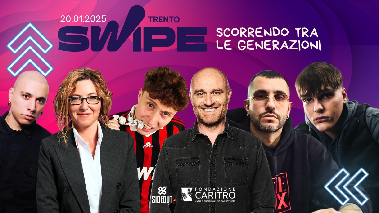 Scopri di più sull'articolo “SWIPE – SCORRENDO TRA LE GENERAZIONI” IL 20 GENNAIO 2025 ALL’AUDITORIUM SANTA CHIARA DI TRENTO