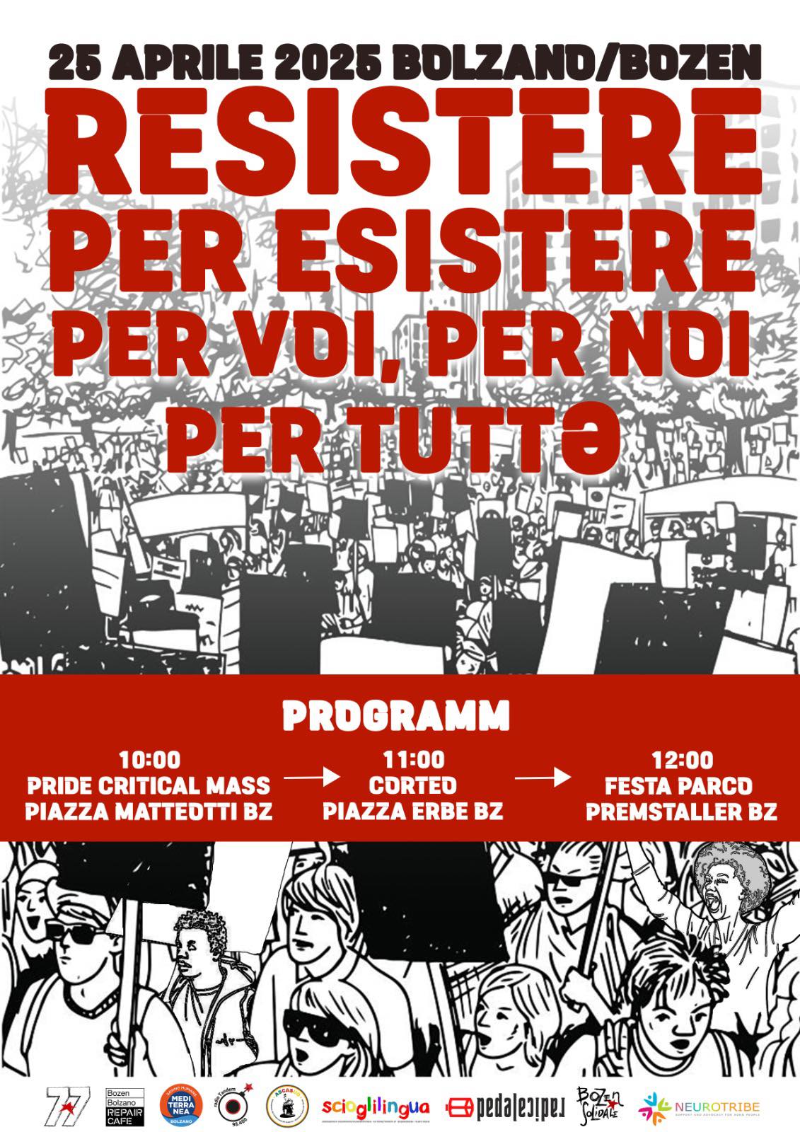 Scopri di più sull'articolo “Resistere per Esistere”, importante manifestazione a Bolzano in occasione del 25 aprile